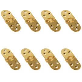 8 Pcs Folding Flip Top Hinge Round Edge 180 Degree Zinc Alloy Door Hinge Folding Table Hinges Tray Backflap Hinges for Table Cabinet Closet Door Furniture, Gold