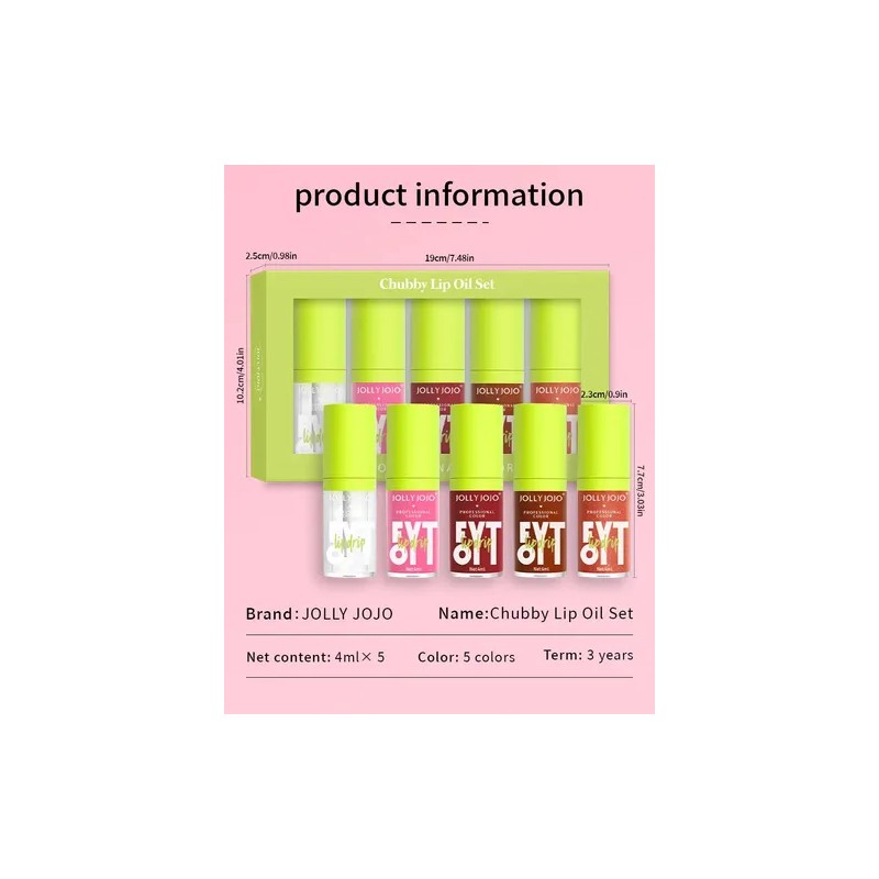 Set De Cuidado Labial Hidratante Glossy Liquid Lip Oil Gloss