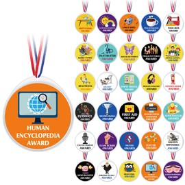 Landical 30 Pcs Funny Award Ribbon Employee Appreciation Awards 2. 5 Inch Bulk Participation Medals for Adult Plastic Recognition Gifts with Chips for Coworkers