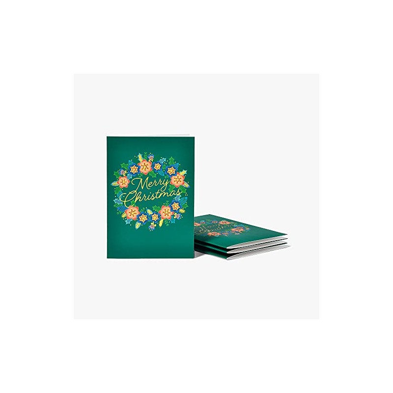 Paperchase Luxe Wreath Christmas Cards - Box of 8, 613982