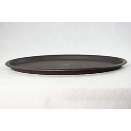 Yubonzai Oval Brown Plastic Humidity/Drip Tray for Bonsai Tree and House Indoor Plants - 9" to 21" (15.75"x 11"x 0.75")