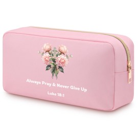 Heigebi Inspirational Christian Gifts Oxford Cloth Cosmetic Bag Motivational Religious Gifts for Sister Best Friend Oxford Cloth Travel Zipper Pouch Catholic Spiritual Gifts Christmas Birthday Gifts