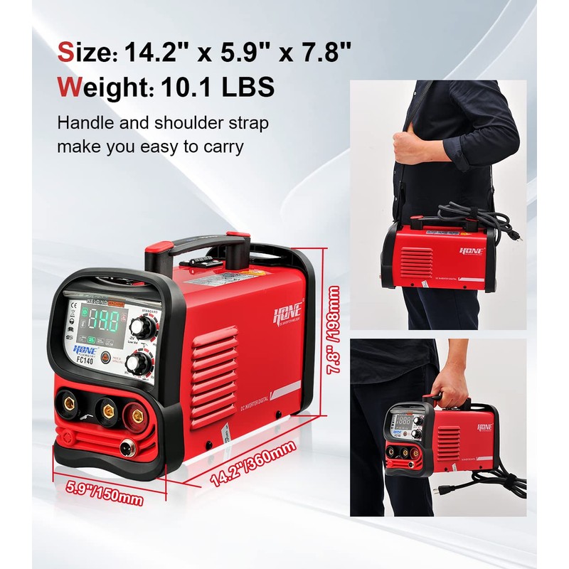 HONE MIG Welder 110V, Actual 140Amp Flux Core Welder/Stick Welder/Lift
