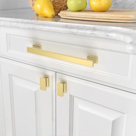 Asidrama 2891 10 Pack 7 Inch(177mm) Brushed Gold Kitchen Cabinet Handles, Cabinet Pulls Kitchen Cabinet Hardware for Cupboard Drawer Pulls