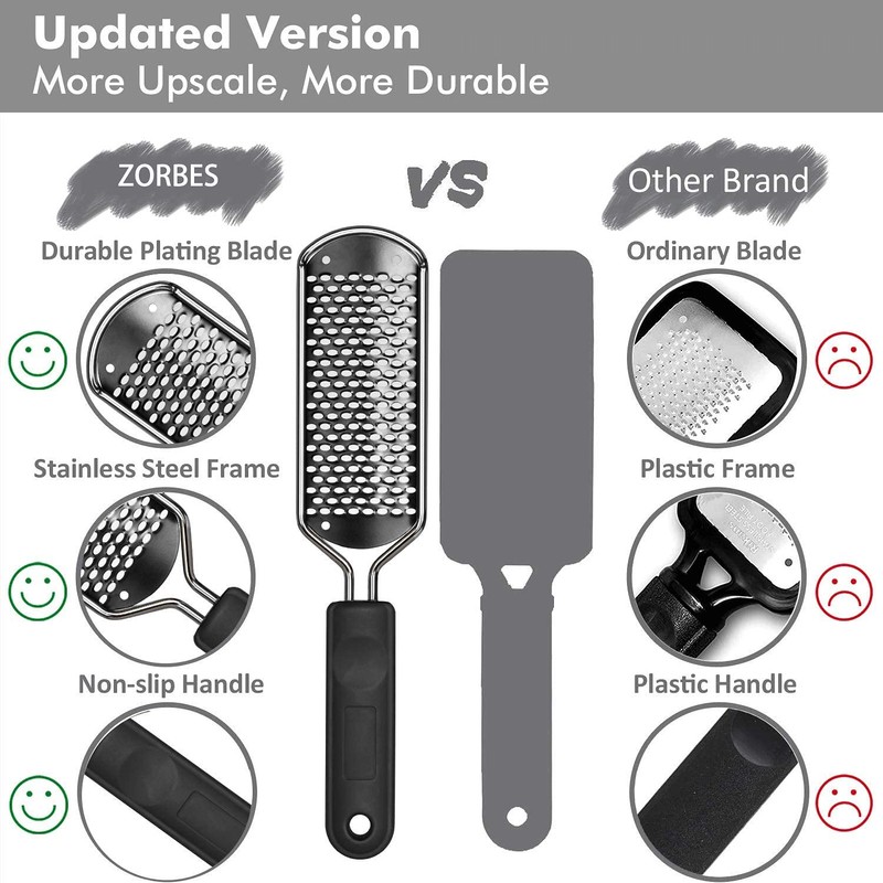 ELEPHANTBOAT® Stainless Steel Rasp Callus File Blade Foot Care(Grey)
