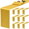 YMHPRIDE Pack of 10 Gold Table Runners, Satin Table Runner,