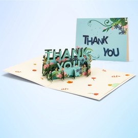 Bajayvovo Pop Up Thank You Card With Envelopes,Teacher's Day Card,3D Cards,Greeting Cards For Mothers Day,Fathers Day,Thanksgiving,Business Gratitude Appreciation Friendship All Occasion
