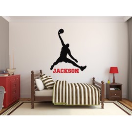 Custom Basketball Name Wall Decals - Boy Kids Room Decor - Nursery Wall Decals - Player Wall Decor Sticker