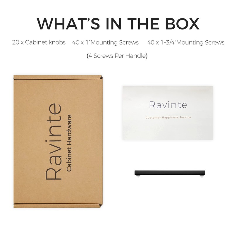 Ravinte 20 Pack 5 Inch Hole Center Solid Slim Square