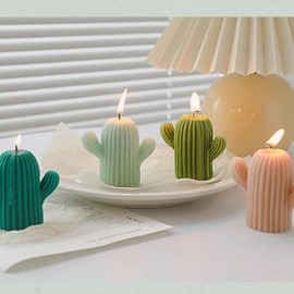 Scented Cactus Candle and Freshener for Home Decoration candle obsessed Holiday Season gift Centerpiece Boho Cozy Fragrance - Color: Pink