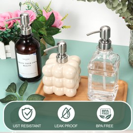 Tuipmui Soap Dispenser Pump Replacement, Kitchen and Bathroom Soap Pump Replacement, Reusable 304 Stainless Steel Hand Soap Pump, Shampoo and hand soap pump, Standard Diameter 28/400 Neck Size (2 PCS)