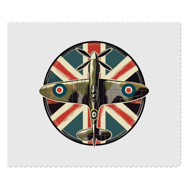 Azeeda 2 x 'Spitfire-Flugzeug' Mikrofaser-Objektiv- / Brillenreinigungstücher (LC00031526)