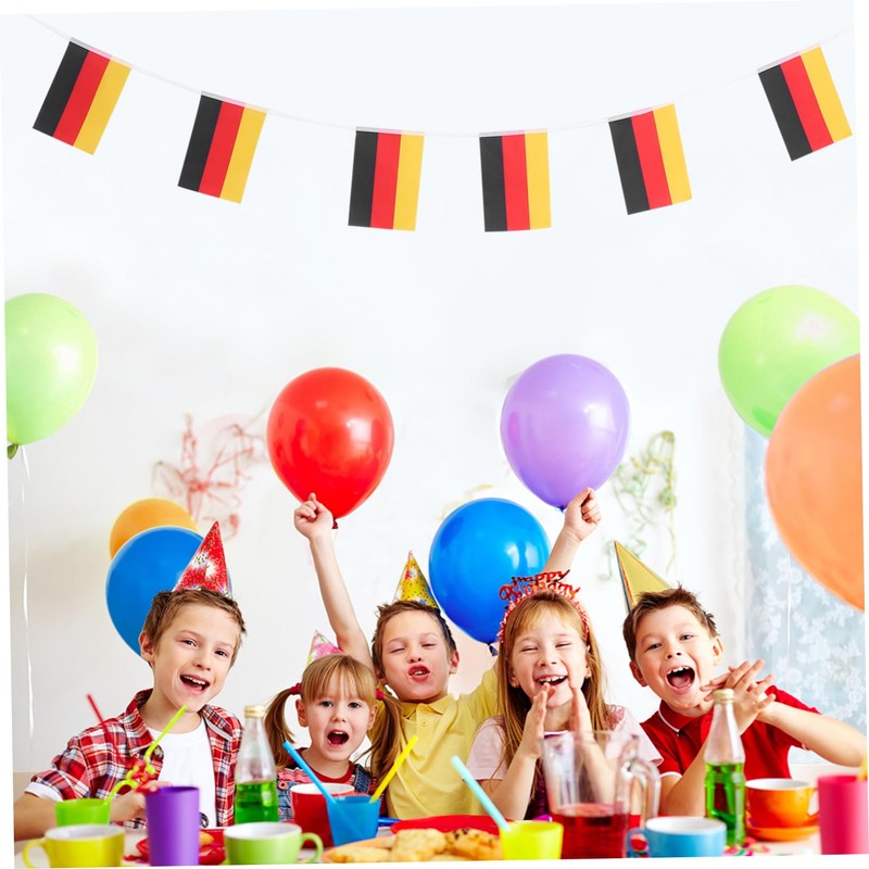 Mobestech 1Set German Flag Bunting Bright Decorative Germany Gardens Flag