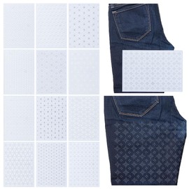 FREEBLOSS Pack of 12 Water Soluble Stick Stabilizers Stick Sashiko Stencils 8.3 x 11.7 Inch Washable Stick and Stitching Papers Water Soluble Transfer Paper for Hand Sewing