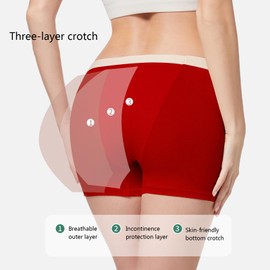 ZJHTK Incontinence Underwear for Women, Cotton Reusable Protective Boxer Briefs, Overnight Shorts Plus Size, 6Pcs,Multi Colored,XL