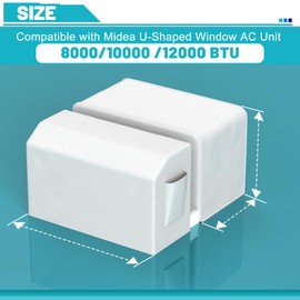 Chiligent 2 PCS U-Shaped Air Conditioner Cover, Outdoor & Indoor Air Conditioner Covers, Insulated AC Cover for Winter, Compatible with Midea 8,000/10,000/12,000 BTU U-Shaped Window AC Unit