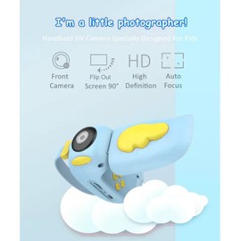 eDealz Full 1080P Kids HD Digital Photo and Video Rechargeable Birdie Camcorder with 2" LCD Screen, Integrated Video Games, Removable Silicone Strap, 32GB Card and Micro USB Charging (Blue)