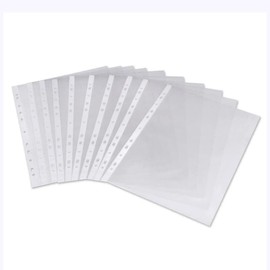 ZYBUX - 100 X A4 Plastic Punch Punched Pockets FOLDERS Filing Wallets Sleeves