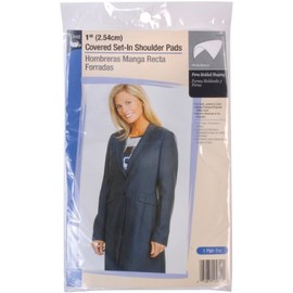 Dritz 1" Covered Set-in Shoulder Pads, 1 Pair, White