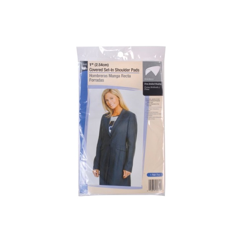 Dritz 1" Covered Set-in Shoulder Pads, 1 Pair, White