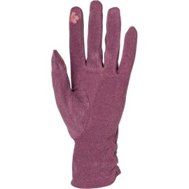 styleBREAKER 09010037 Women's Touchscreen Gloves Plain Side Gathered Warm Finger Gloves Winter, Purple