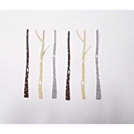 Die Cut Birch Trees in 3 colors set of 6 total