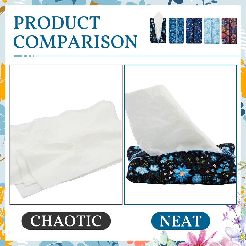 5 Pieces Tissues Purse Pocket Tissue Holder Reusable Travel Tissue