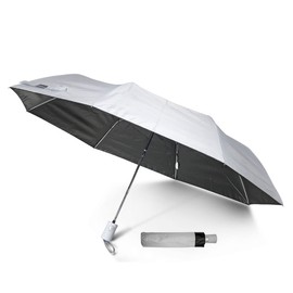 KINSTON UV Umbrella Automatic Folding Umbrella Women Men UV Protection Sun Rain Small Compact Automatic Umbrella Silver Silver 51cm de hauteur pour un, silver
