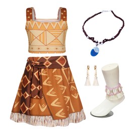 AmzBarley Toddler Girls Princess Dress up Adventure Ocean Costume Loto Clothes Kids Fancy Cosplay Outfits 7-8T