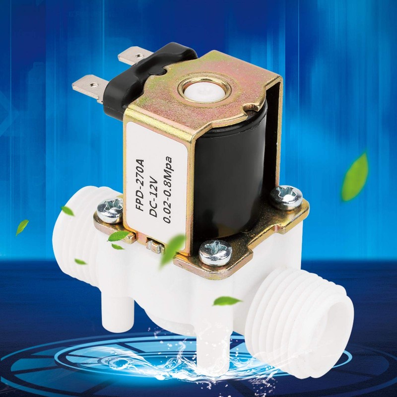 FPD-270A G1/2" NC Normally Closed Solenoid Water Valve, Plastic Solenoid