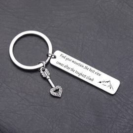 Mountain Keychain Best Friend Keychain Hiker Jewelry Camping Keychain Affirmation Keychain Hiker Gift Daughter Keychain Nature Lover Keychain Outdoorsy Jewelry Motivational Keychain