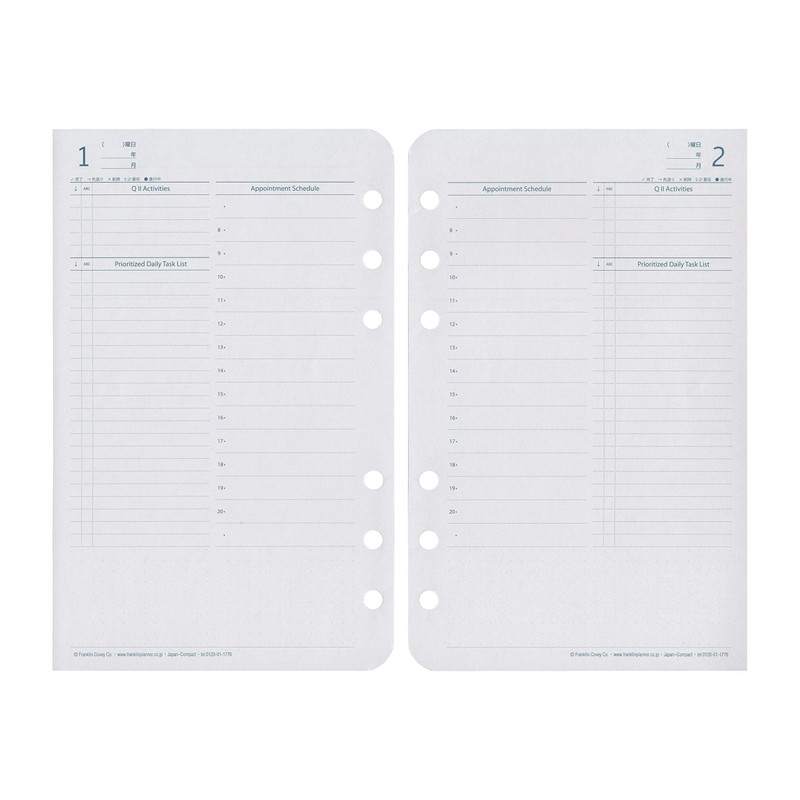 Franklin Planner Original 64120 1 Page Per Day Daily Page