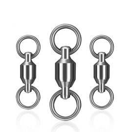 CRAZY SHARK 20pcs Ball Bearing Swivels High Strength Stainless Steel Lure Swivels Corrosion Resistant Saltwater Fishing Tackle Stream Fishing Rigging