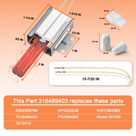 【UPGRADED】316489403 5304508786 Gas Oven Igniter -Model 501RB Igniter Replacement for Kenmore Crosley Frigidaire Electrolux Replace 5304508786 7316489403 AP4433236 PS2364063 by Cenipar
