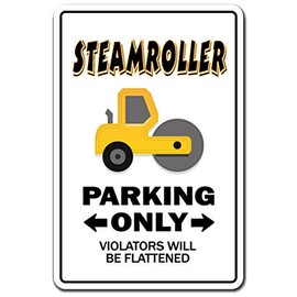Steamroller Decal Heavy Equipment Operator Highway Crew Repairs | Indoor/Outdoor | 9" Tall