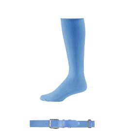 Pro Feet Baseball/Soccer/Softball Socks - 2 Pair Plus Youth BeltBig Kid's 9-11Carolina Blue