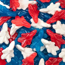 Patriotic Candy | 1-Pound Bag | Red White and Blue Candy for 4th of July Party Favors | Berry Flavored Airplane Gummies for Buffets and Themed Dessert Tables