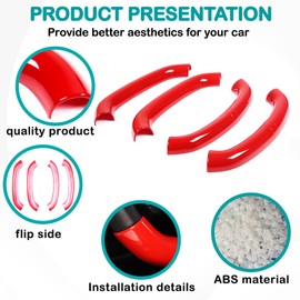 Hudiriy Steering Cover Molding Cover Interior Accessories Compatible with Corvette C8 2020-2023, Segmented Protector Stickers Decals (ABS，Sports Red)