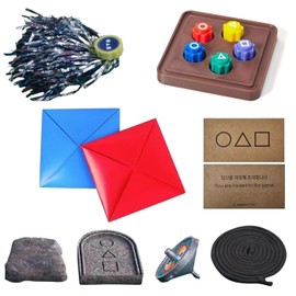 Gonggi Korean Game Gongi Game Pack, Folk Dice Stone Catching Game Jebi Kicks, Gonggi, DDAKJI, Biseokchigi, Paengy, Hand Eye Coordination Training Toy (All Game Set)