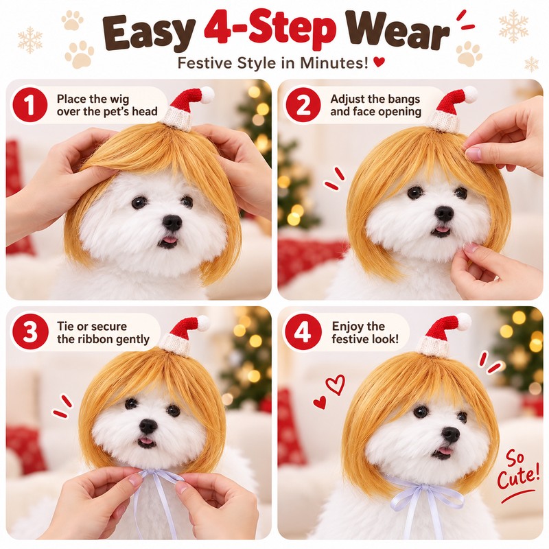 Pet Wig for Cats & Dogs – DIY-Trimmable Curly or