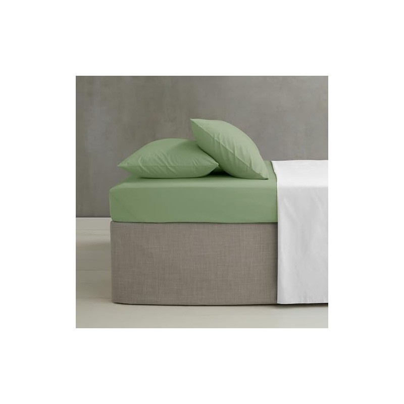 Catherine Lansfield Easy Iron Percale Combed Single Fitted Sheet Sage