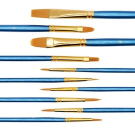 Paint Brushes for Acrylic Oil Painting Brush Watercolor Brush Strokes 画筆 Oil Paint Pack of 10 Blue