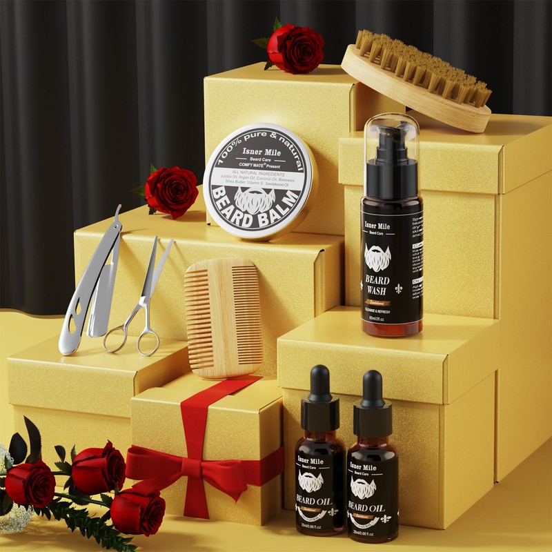Beard Kit Birthday Gifts for Men Grooming & Care w/