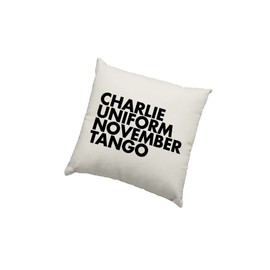 Funny Cushion Cover - Charlie Uniform November Tango Scatter Cushion Home Accessory Pillow Bedroom Funny NSFW Rude Swear - Natural Canvas 40x40cm