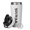 SOUMAA Vacuum Insulated Stainless Steel Protein Shaker Bottle with Wire