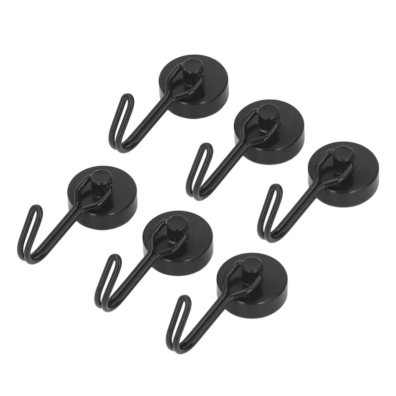 6Pcs Magnetic Hook 180° Rotation 0‑8kg Strong Neodymium Magnet for
