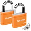 Puroma 2 Pack Keyed Padlock with 3 Keys Alike, 1.1