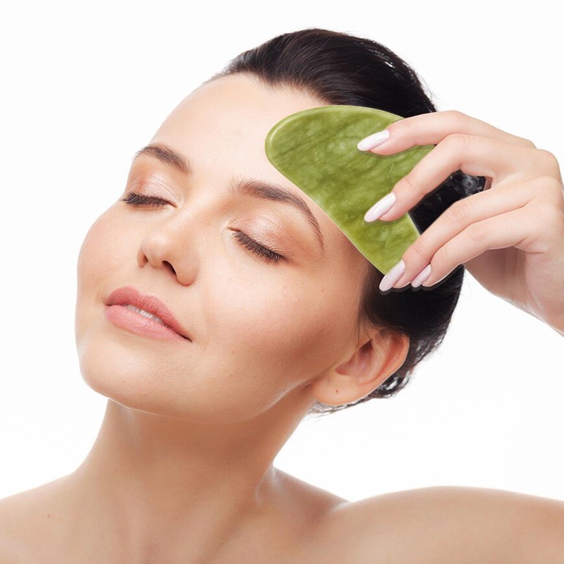 Contrybox Gua Sha Facial Tools, Jade Guasha Tool for Face