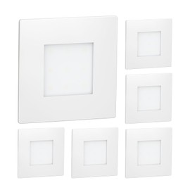 ledscom.de LED stair light, FEX stair light for indoor and outdoor use, square, 85 x 85 mm, warm white, pack of 6