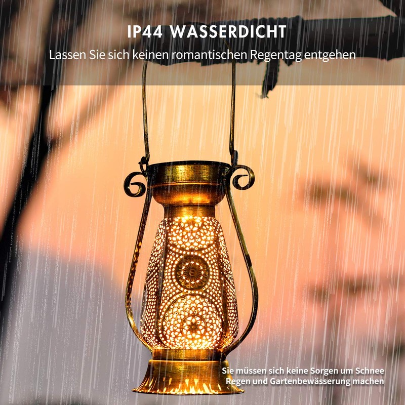 Görvitor Outdoor LED Solar Lantern, Decorative Hanging Solar Light, IP44